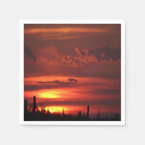 Orange Oklahoma Sunrise on the Plains Napkins