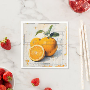 Orange Old-School Diagram Napkins