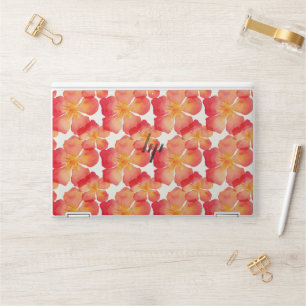 Orange Oleander Floral Pattern HP Laptop Skin