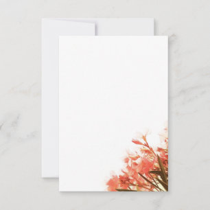 Orange Oleander Flowers Floral Script Wedding Thank You Card