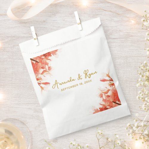 Orange Oleander Flowers Floral Wedding Favor Bag