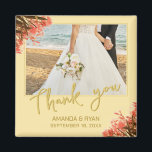 Orange Oleander Flowers Photo Thank you Wedding  Magnet<br><div class="desc">Orange Oleander Flowers Photo Thank you Wedding magnet. Photo wedding magnet with a wedding photo,  bride and groom names and wedding date. Personalize with your wedding photo and other details. An elegant and floral thank you magnet - great as a gift for your wedding guests.</div>