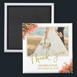 Orange Oleander Flowers Photo Thank you Wedding  Magnet<br><div class="desc">Orange Oleander Flowers Photo Thank you Wedding magnet. Photo wedding magnet with a wedding photo,  bride and groom names and wedding date. Personalize with your wedding photo and other details. An elegant and floral thank you magnet - great as a gift for your wedding guests.</div>