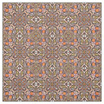 Orange Olive Green Retro Chic Nouveau Deco Pattern Fabric