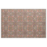 Orange Olive Green Retro Chic Nouveau Deco Pattern Fabric