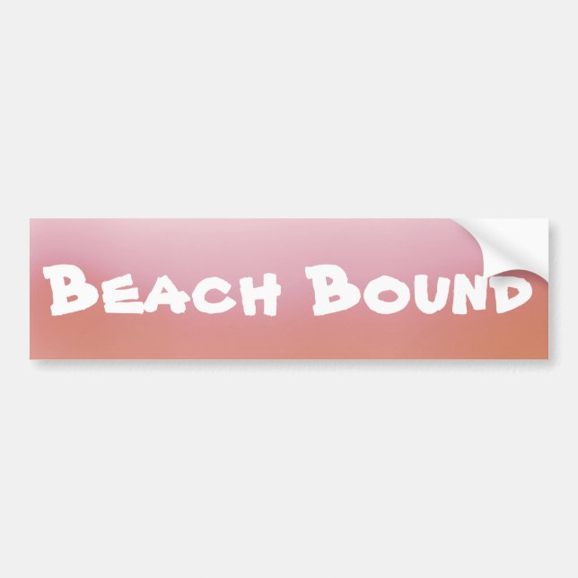 Orange Ombre Beach Bound Bumper Sticker (Front)