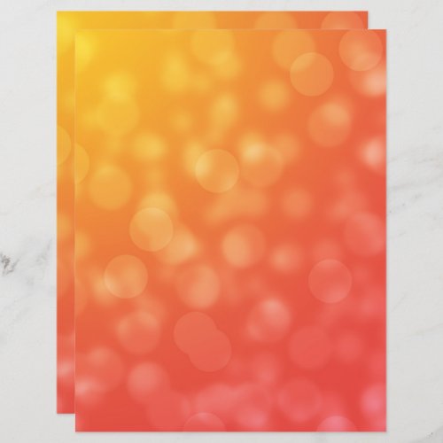 Orange ombre bokeh pattern scrapbook paper