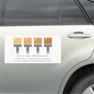 Orange Ombre Brushes, Painter & Decorator Car Magnet