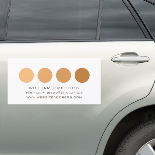 Orange Ombre Circles Painter  Decorator Car Magnet