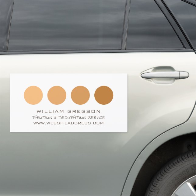Orange Ombre Circles, Painter & Decorator Car Magnet (In Situ)
