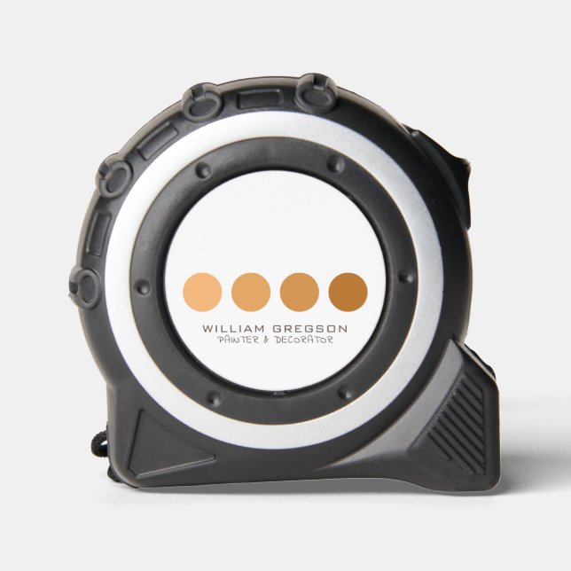 Orange Ombre Circles, Painter & Decorator Tape Measure (Front)