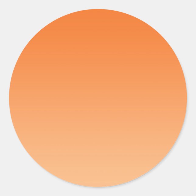 Orange Ombre Classic Round Sticker (Front)
