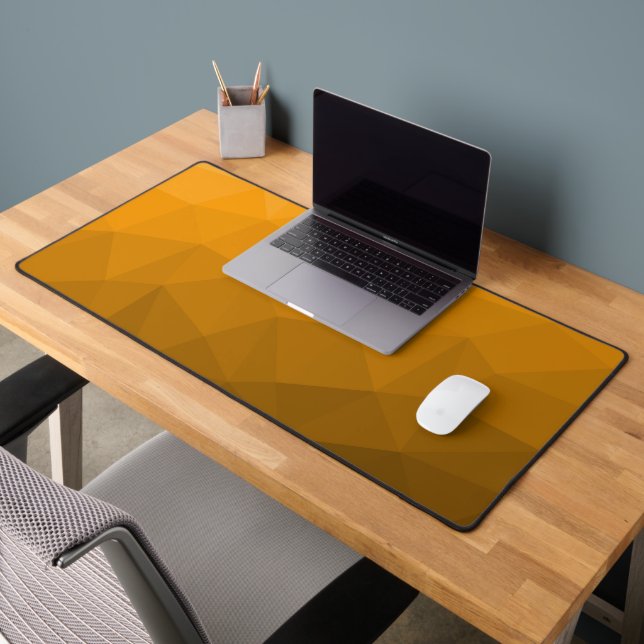 Orange ombre gradient geometric mesh pattern desk mat (Office 2)