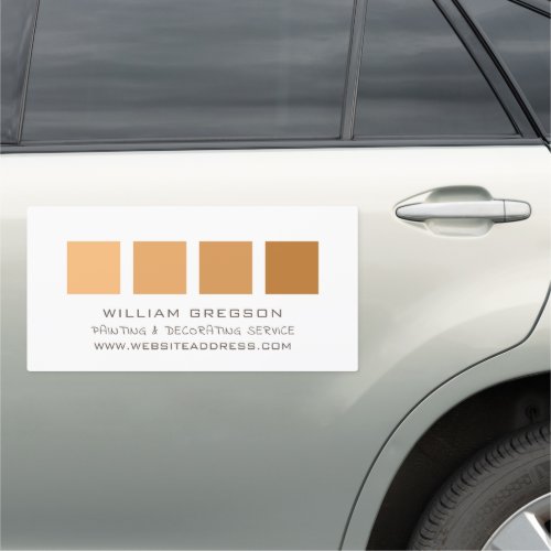 Orange Ombre Squares Painter  Decorator Car Magnet