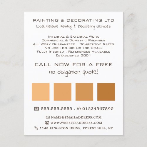 Orange Ombre Squares Painter  Decorator Flyer