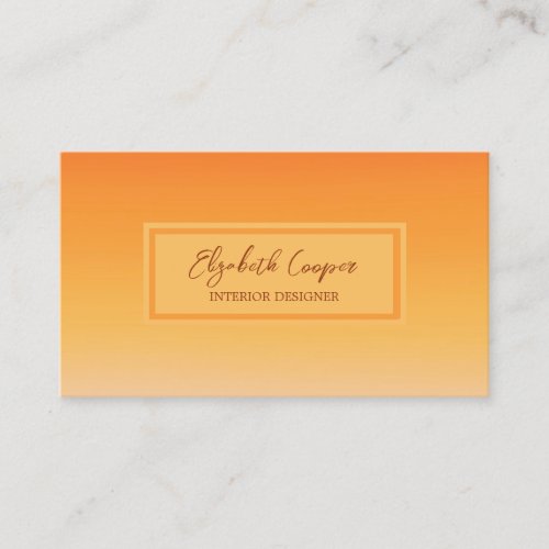 Orange Ombre Sunset Business Card