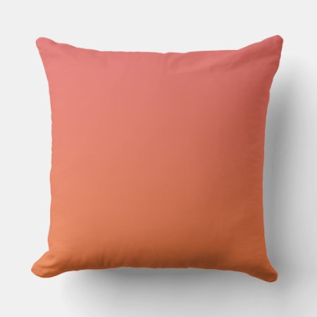Orange Ombre Throw Pillow