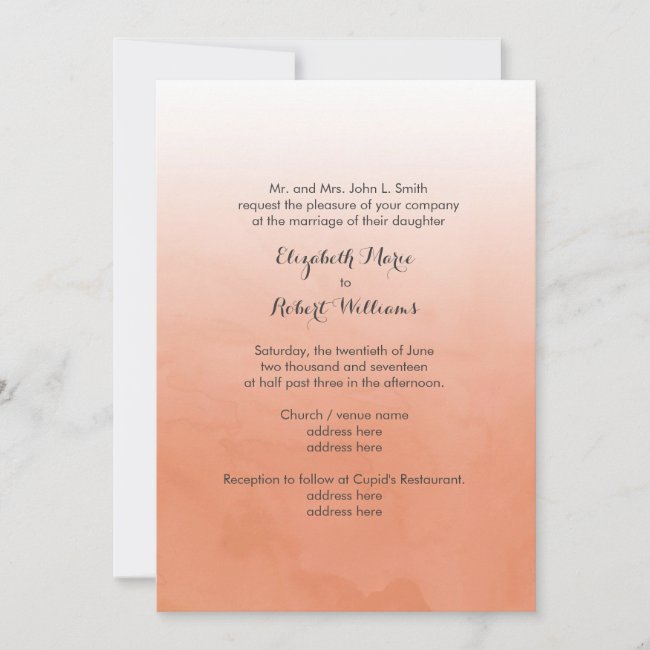 Orange Ombre Watercolor Invitation