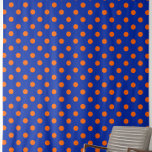 Orange On Blue Polka Dots Pattern Design  Fabric