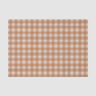 Orange on Cream Gingham Plaid Buffalo Checker Tissue Paper