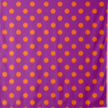 Orange On Purple Polka Dots Pattern Design Fabric