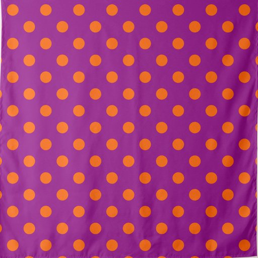 Orange On Purple Polka Dots Pattern Design Fabric