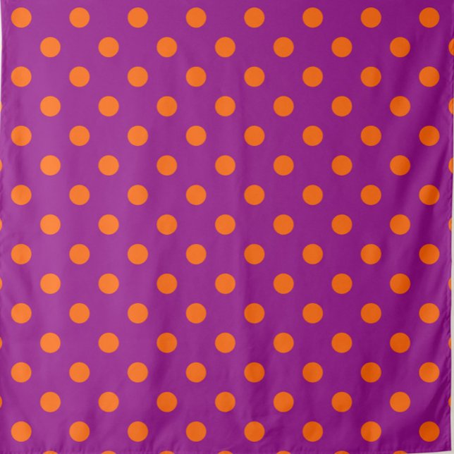 Orange On Purple Polka Dots Pattern Design Fabric (Creator Uploaded)