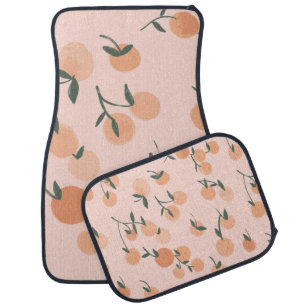 Orange or cherry pattern illustration by freehand  car floor mat