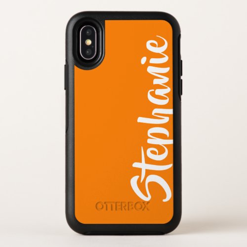Orange or Choose Color Jumbo Name Minimalist OtterBox Symmetry iPhone XS Case