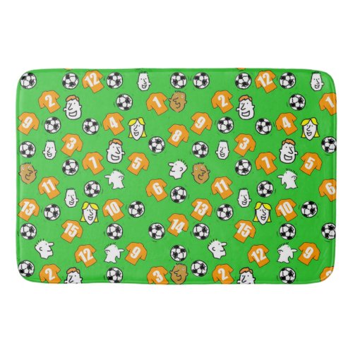 Orange or Old Gold football shirts Bathroom Mat