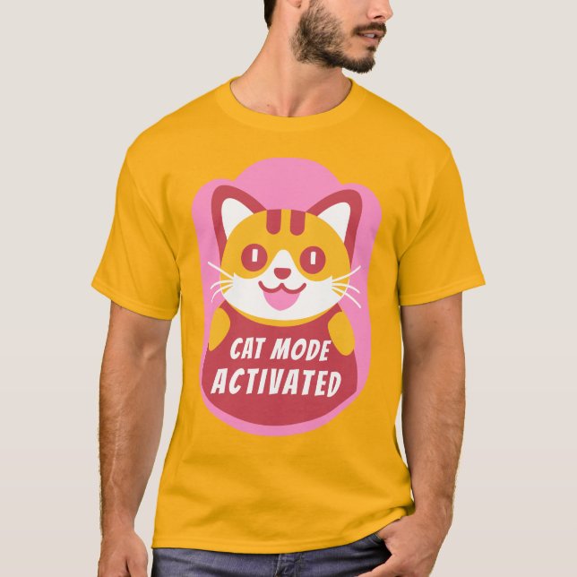 Orange or Yellow Tabby Cat Kitten with Custom Text T-Shirt (Front)