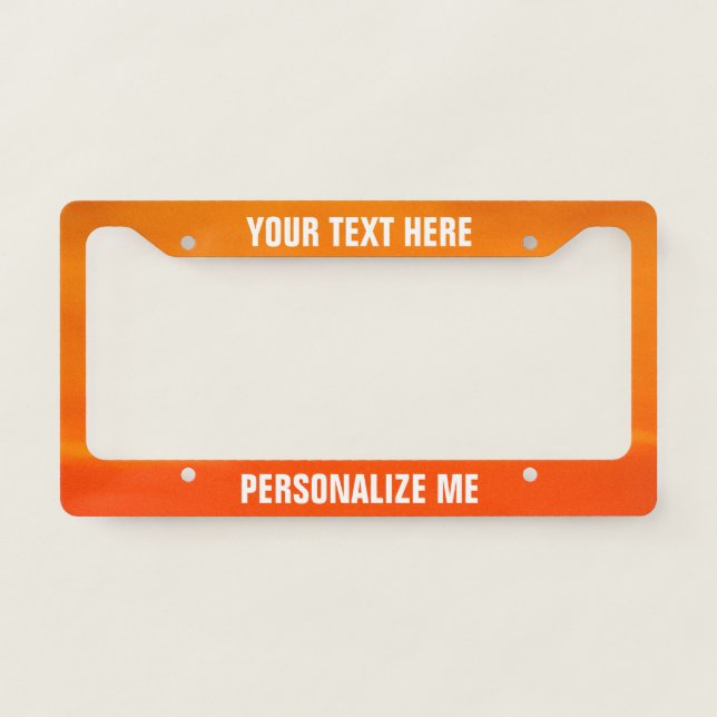 Orange Orange-Red Sunset Sunrise Sky Photograph License Plate Frame (Front)