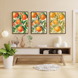 Orange Orchard – Hand-Drawn Citrus Fruit Wall Art Sets