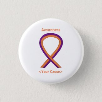 Orange & Orchid Awareness Ribbon Custom Pin