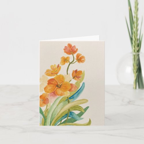 Orange Orchid Note Card