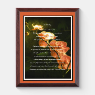 Orange Orchid The New day Award Plaque