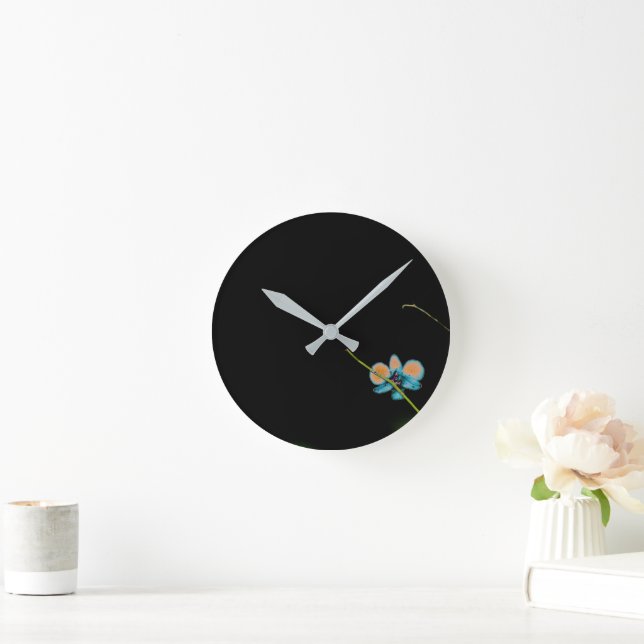 Orange Orchid Wall Clock (Home)