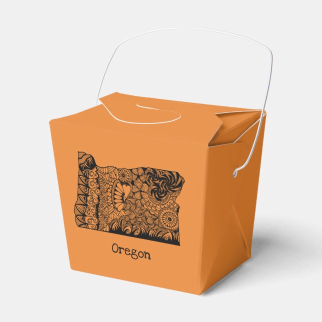 Orange Oregon Take Out Favor Box (Front Side)