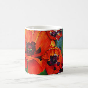 Orange Oriental Poppies Art Coffee Mug