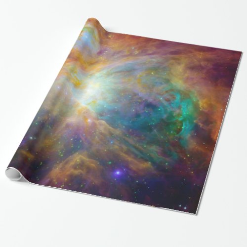 Orange Orion Nebula Hubble Astronomy Space Wrapping Paper