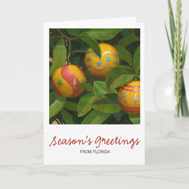 Orange Ornaments Christmas card (Front)