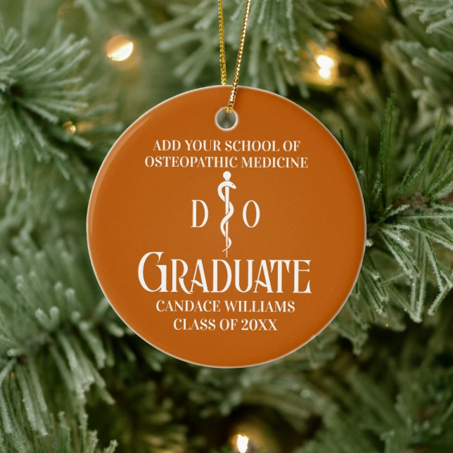Orange Osteopathic Medical School Graduation Ceramic Ornament (Tree)