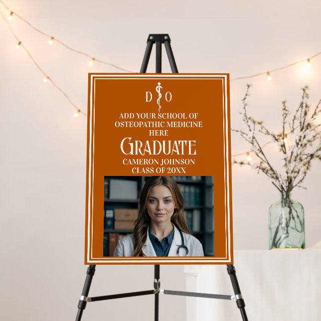Orange Osteopathic Medical School Graduation Party Foam Board (In Situ (Stand))