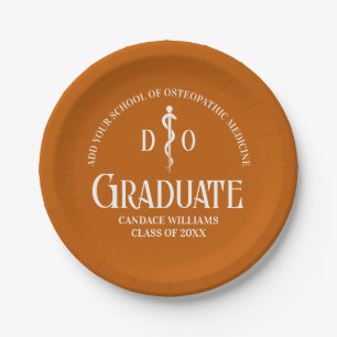 Orange Osteopathic Medical School Graduation Party Paper Plates
