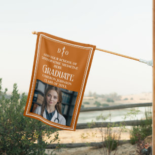 Orange Osteopathic Medical School Graduation Photo House Flag