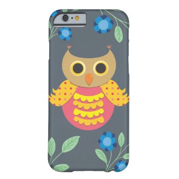 Orange Owl And Flowers Iphone 6/6s Case by CoffeeRocksMyWorld at Zazzle