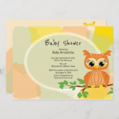 Orange Owl Baby Shower Invitation (Front/Back)