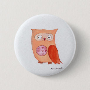 Orange owl button