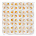 Orange Owl Illustration Pattern Bandana