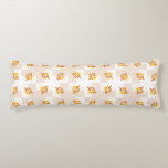 Orange Owl Illustration Pattern Body Pillow